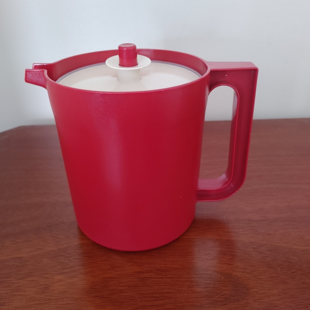 Red Pitcher with Lid